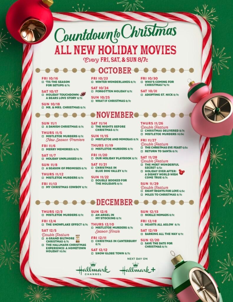 countdown to christmas 2026 hallmark schedule