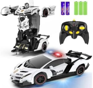 remote control transforming police car fdj