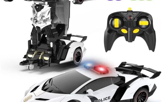remote control transforming police car fdj