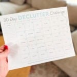 30 day declutter challenge printable in hand