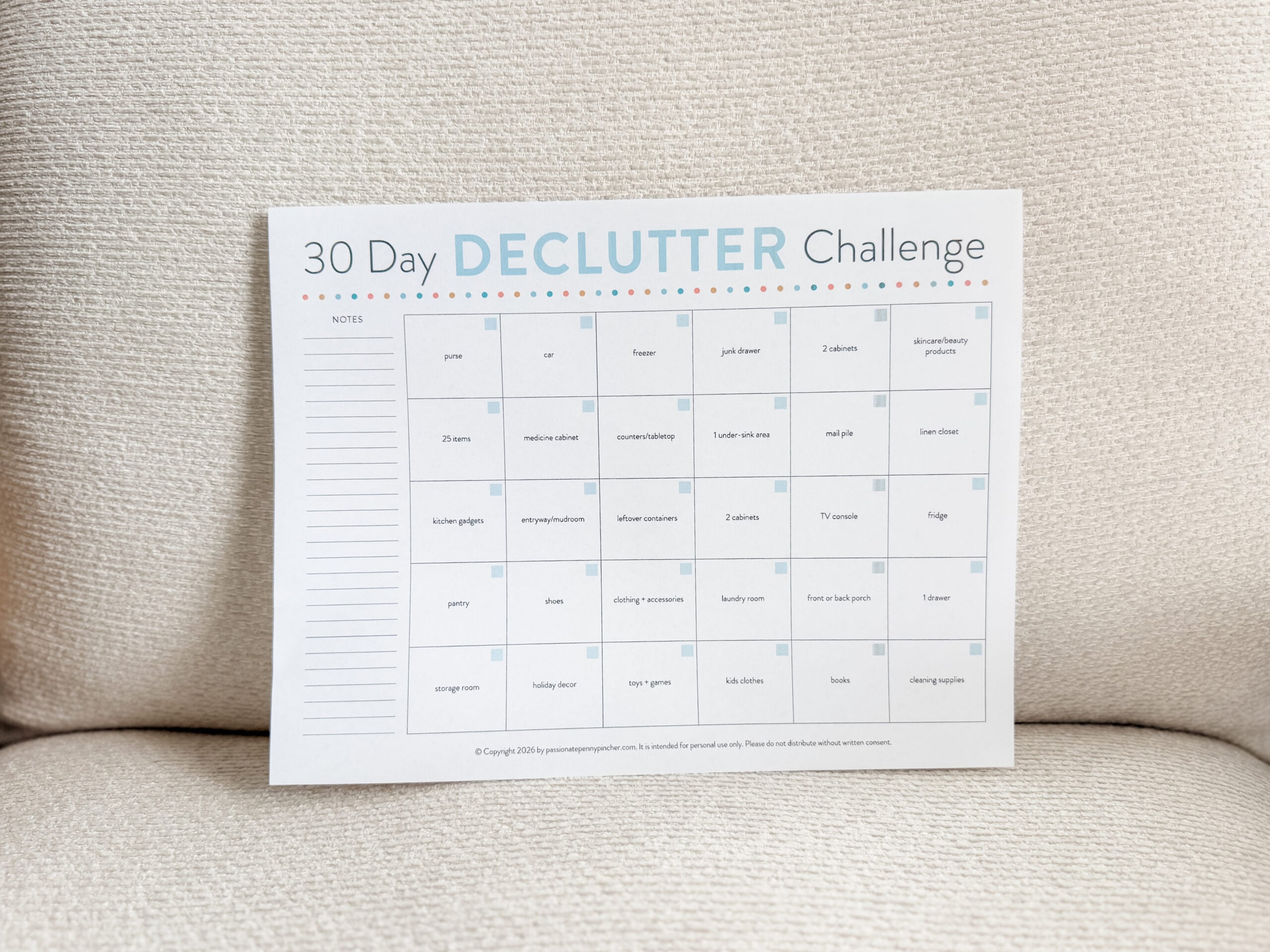 30 day declutter printable on couch 30 day declutter printable on couch