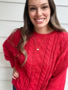 BTFBM Women's Oversized Cable Knit Sweater Crew Neck Pullover 1