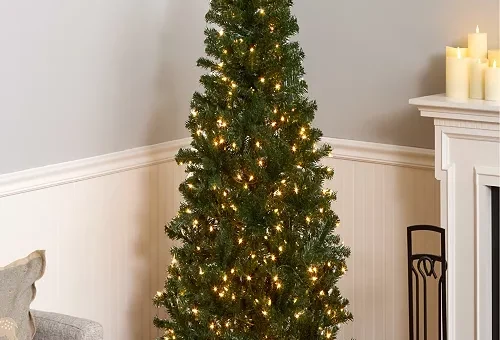 National Tree Company Acacia Pre lit Christmas Tree with 300 Clear Incandescent Lights, 6'
