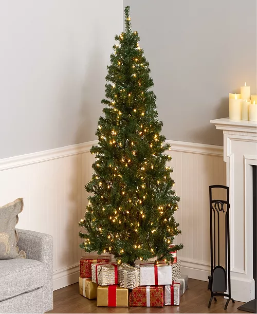 National Tree Company Acacia Pre lit Christmas Tree with 300 Clear Incandescent Lights, 6'