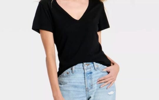 Universal Thread Women's Short Sleeve Iconic V Neck T Shirt