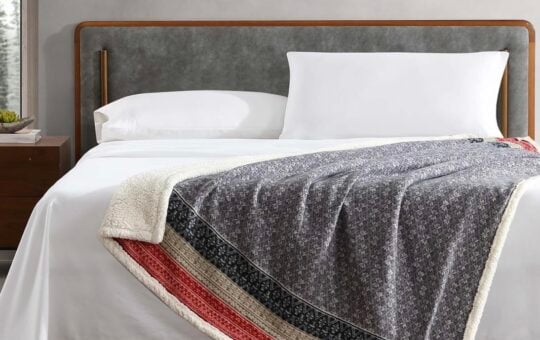 eddie bauer throw fair isle dark steel