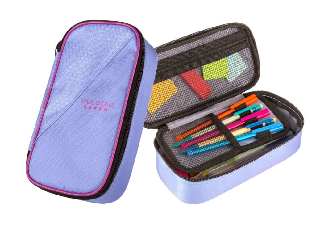 five star pencil case purple