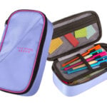 five star pencil case purple