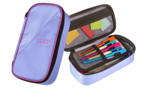 five star pencil case purple