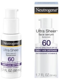 neutrogena ultra sheer facial serum sunscreen