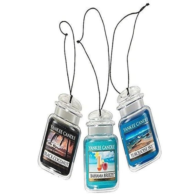 Yankee Candle Black Coconut, Bahama Breeze, and Turquoise Sky car air fresheners