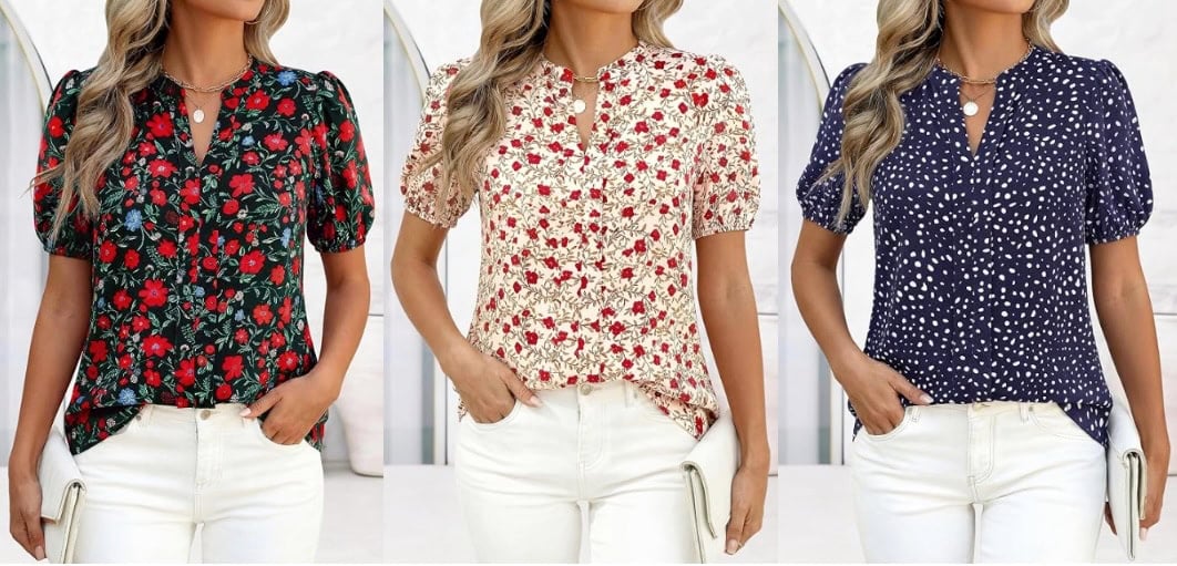 Women's Puff Sleeve Blouse Shirt