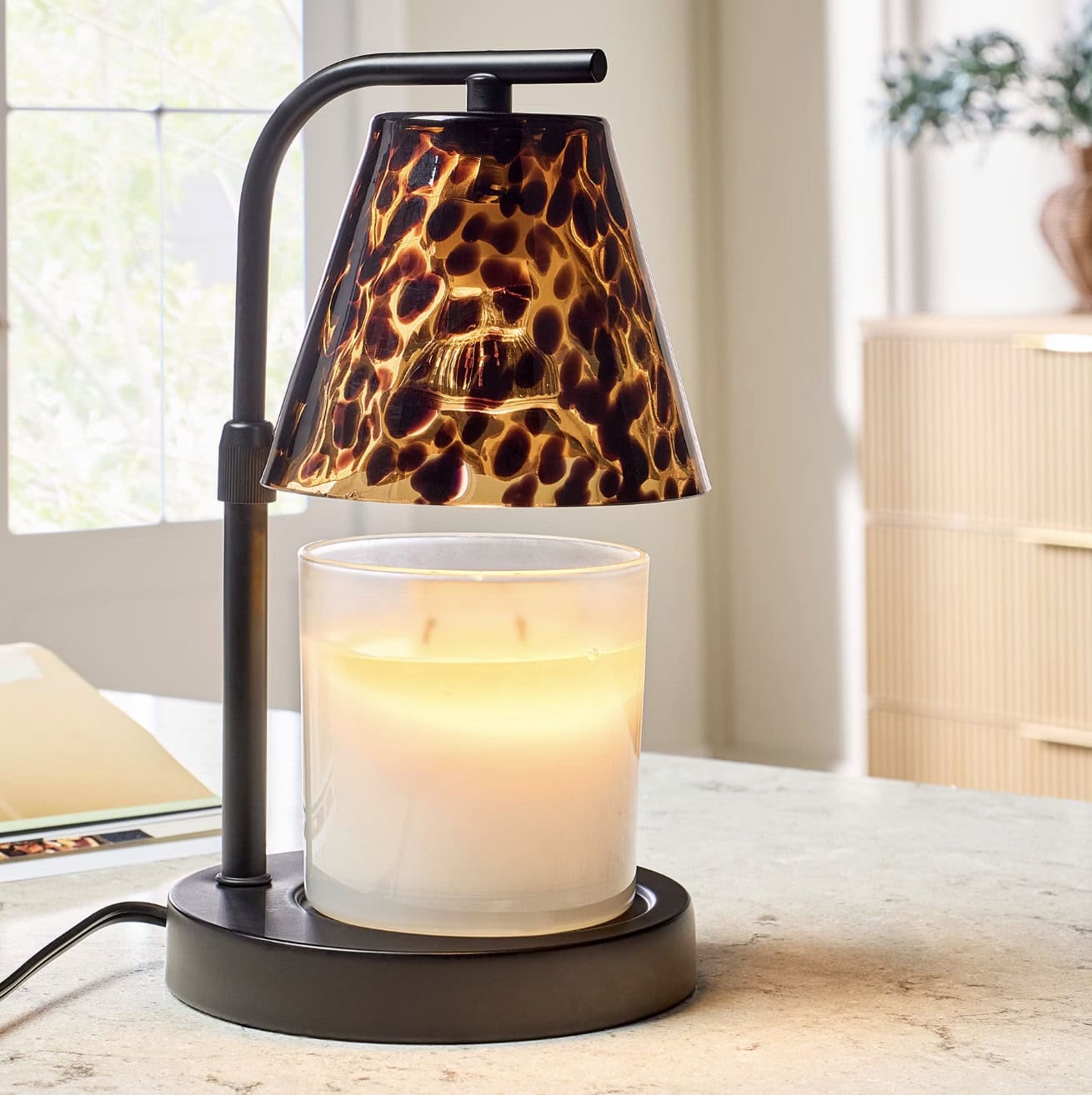 Better Homes & Gardens Dark Tortoise Wax Cube & Candle Warmer with Adjustable Height