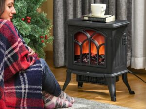 HomCom Freestanding Electric Fireplace