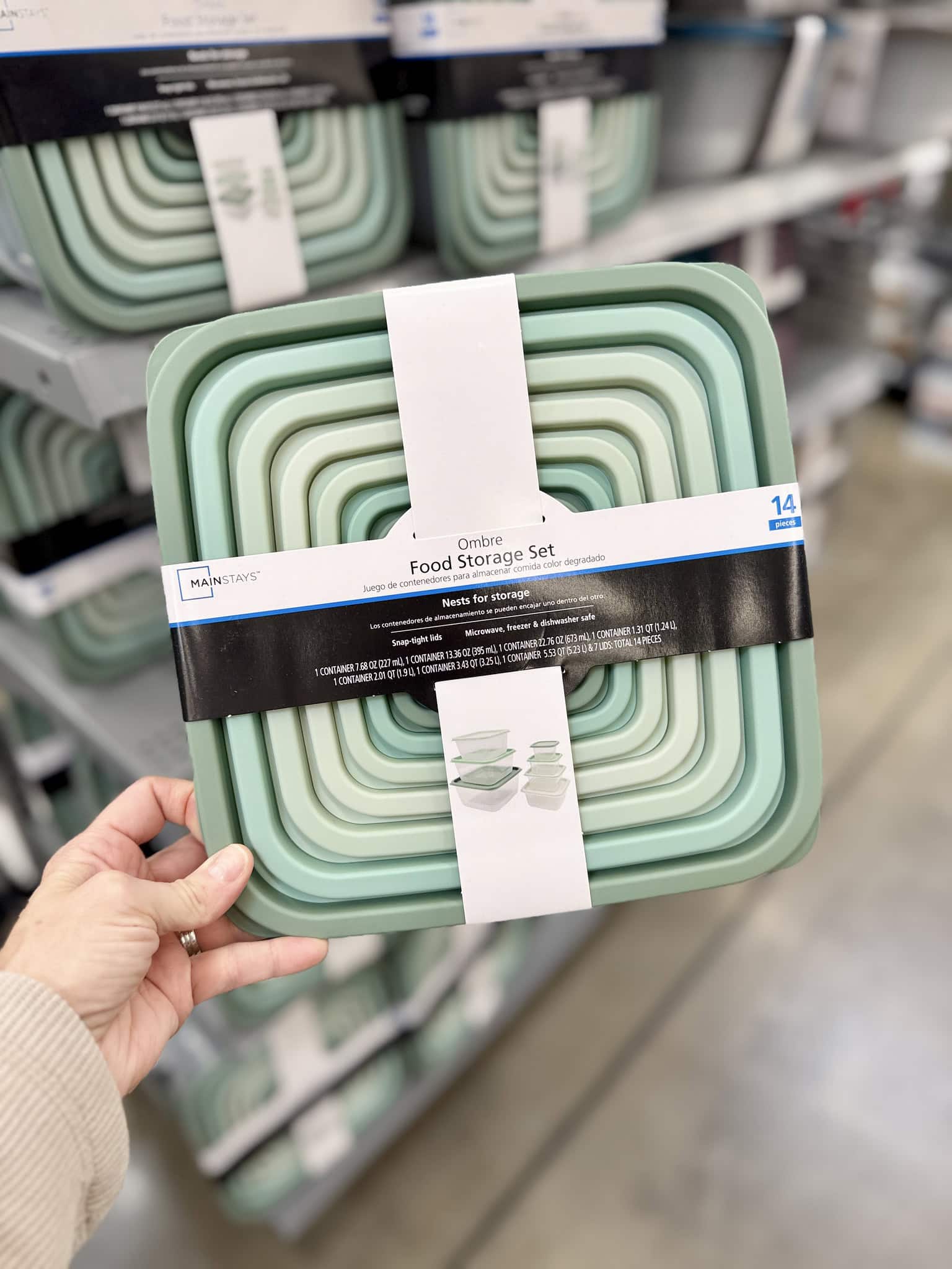 green nesting food storage sets