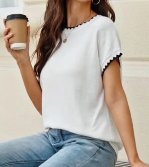 Sampeel Womens Short Sleeve Sweater Tops