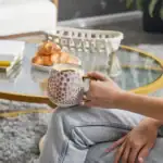 Thyme & Table Stoneware Gold Floral 16oz Coffee Mug