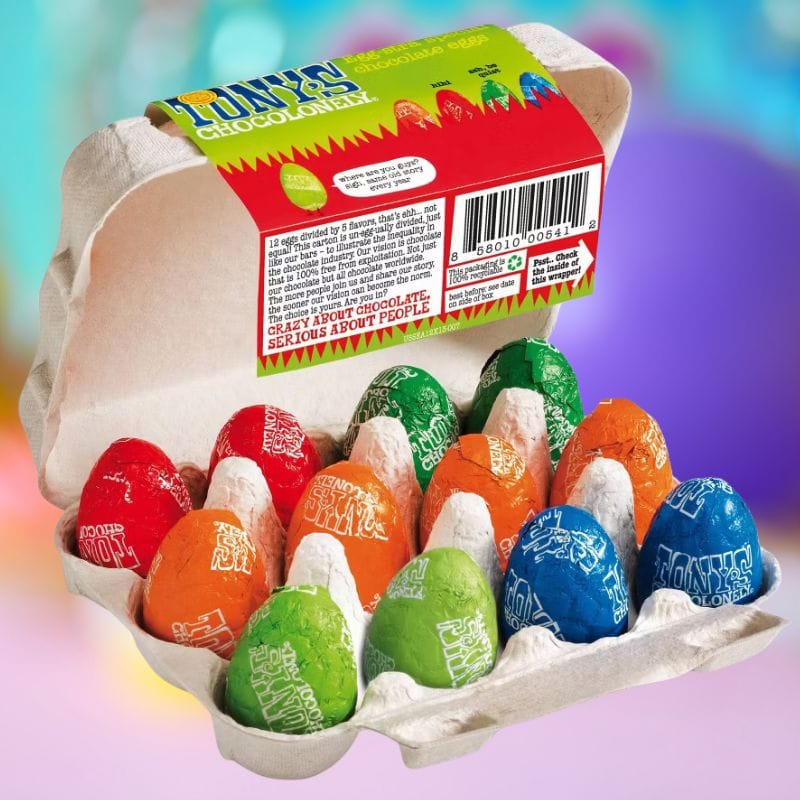 chocolate egg carton opened