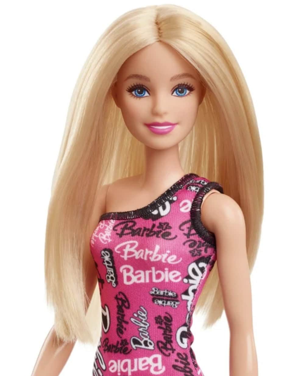 barbie doll fashion blonde hair pink dress