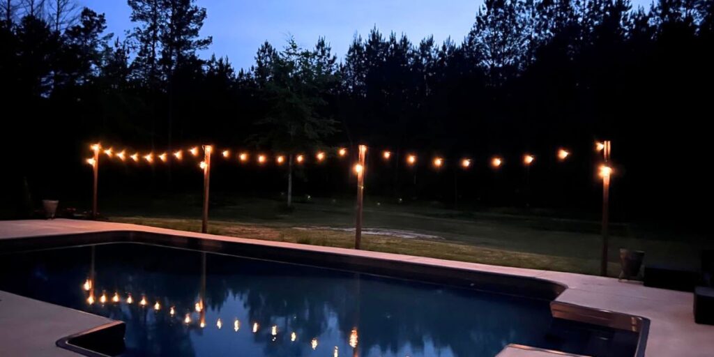 brightroom solar string lights by pool