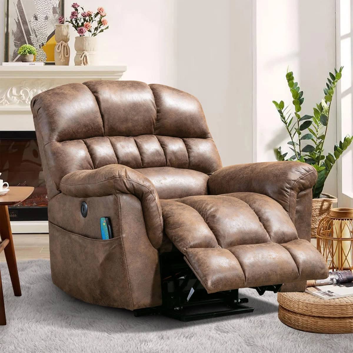 brown heated recliner wayfair