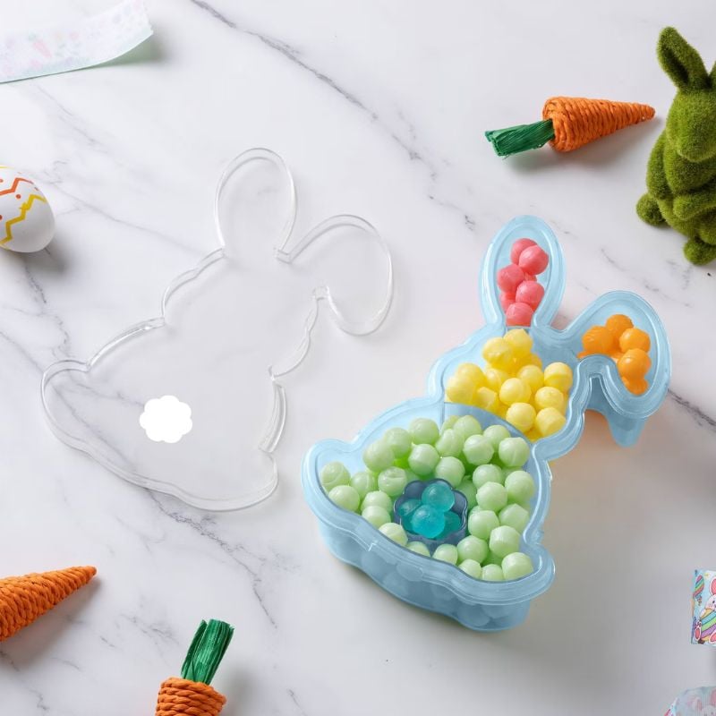 blue easter bunny snackle box