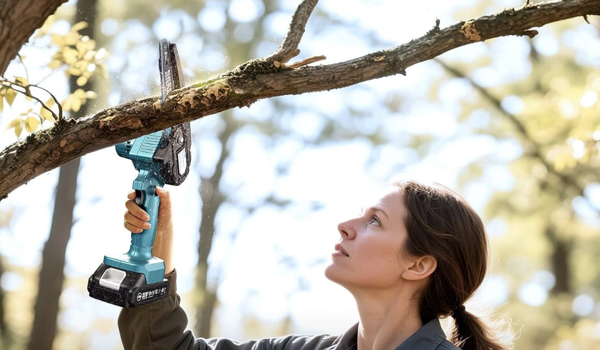 mini chainsaw seesi 6 inch blue