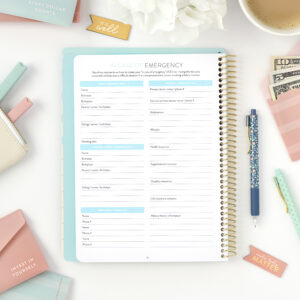money planner emergency page