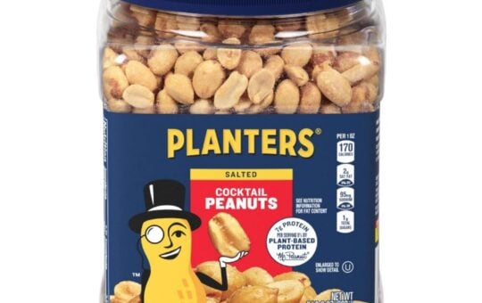planters salted peanuts 2 lb canister