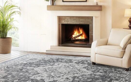 washable area rug 5x7 marsail gray