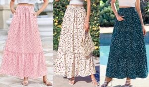 BTFBM Womens Boho Maxi Skirt