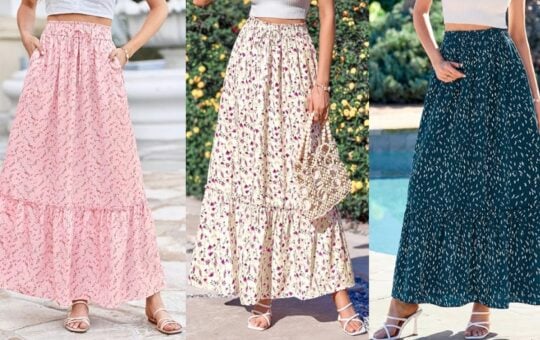 BTFBM Womens Boho Maxi Skirt