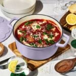 Beautiful 4 Quart Enameled Cast Iron Round Dutch Oven