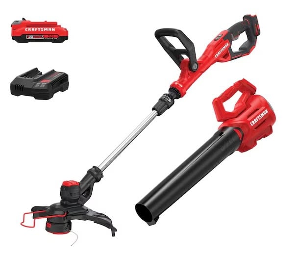 CRAFTSMAN V20 20 volt max Cordless Battery String Trimmer and Leaf Blower and Combo Kit