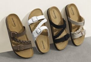 DREAM PAIRS Women's Slides Soft Cork Footbed Sandals