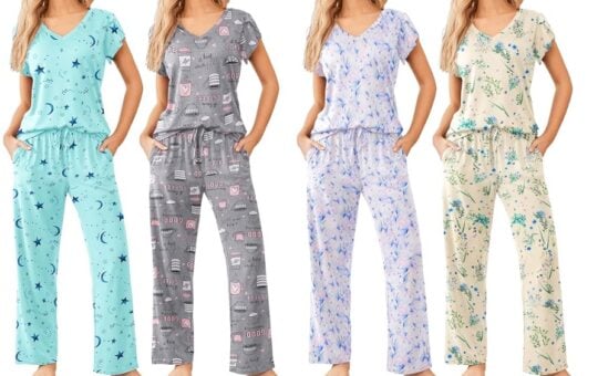 Ekouaer 2 Pack Womens Pajamas