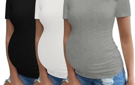 Ekouaer Maternity Shirts
