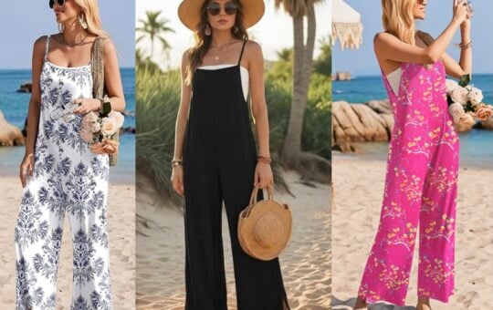 Ekouaer Womens Causal Sleeveless Jumpsuit