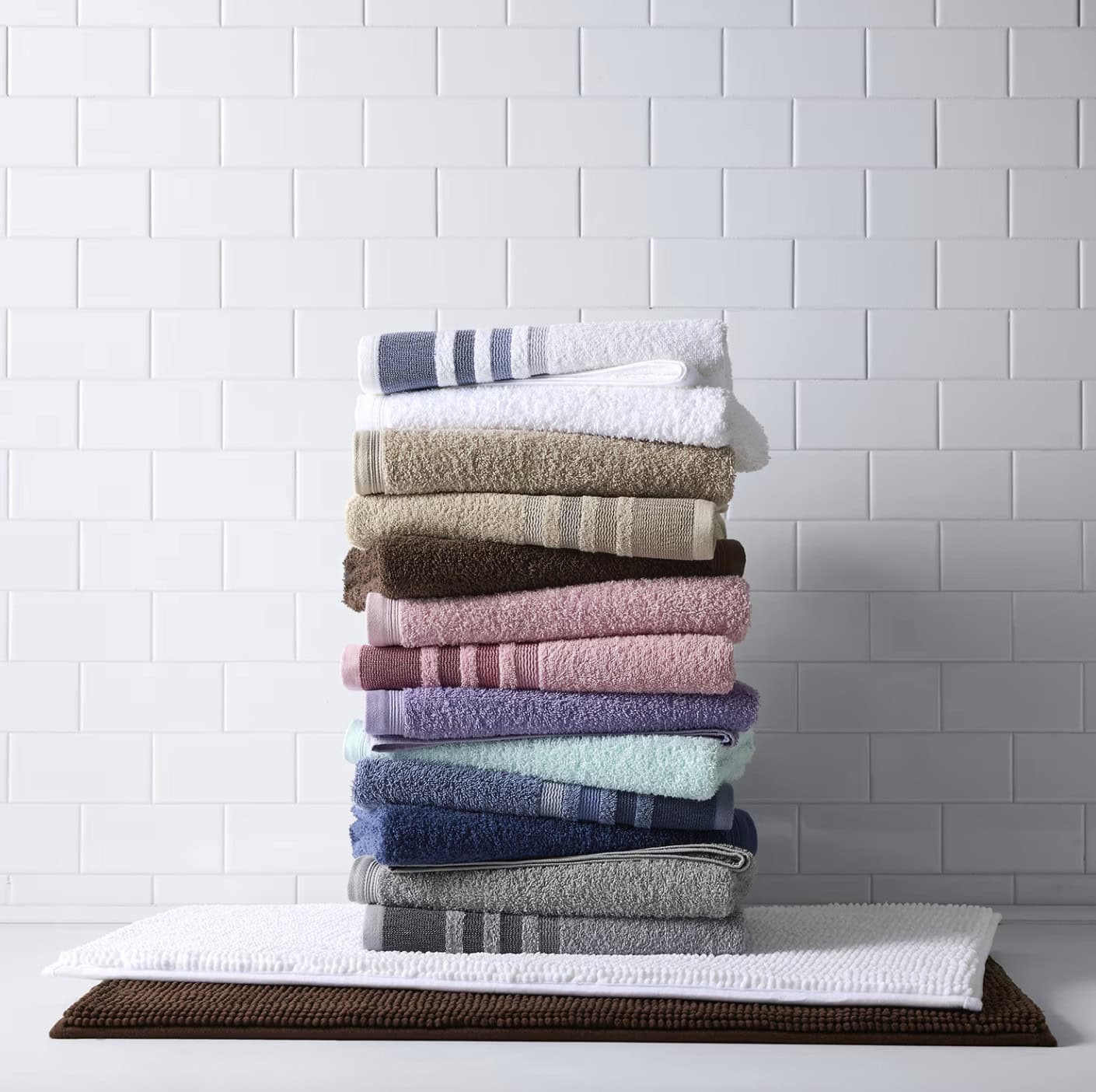 Home Expressions Solid & Stripe Bath Towel