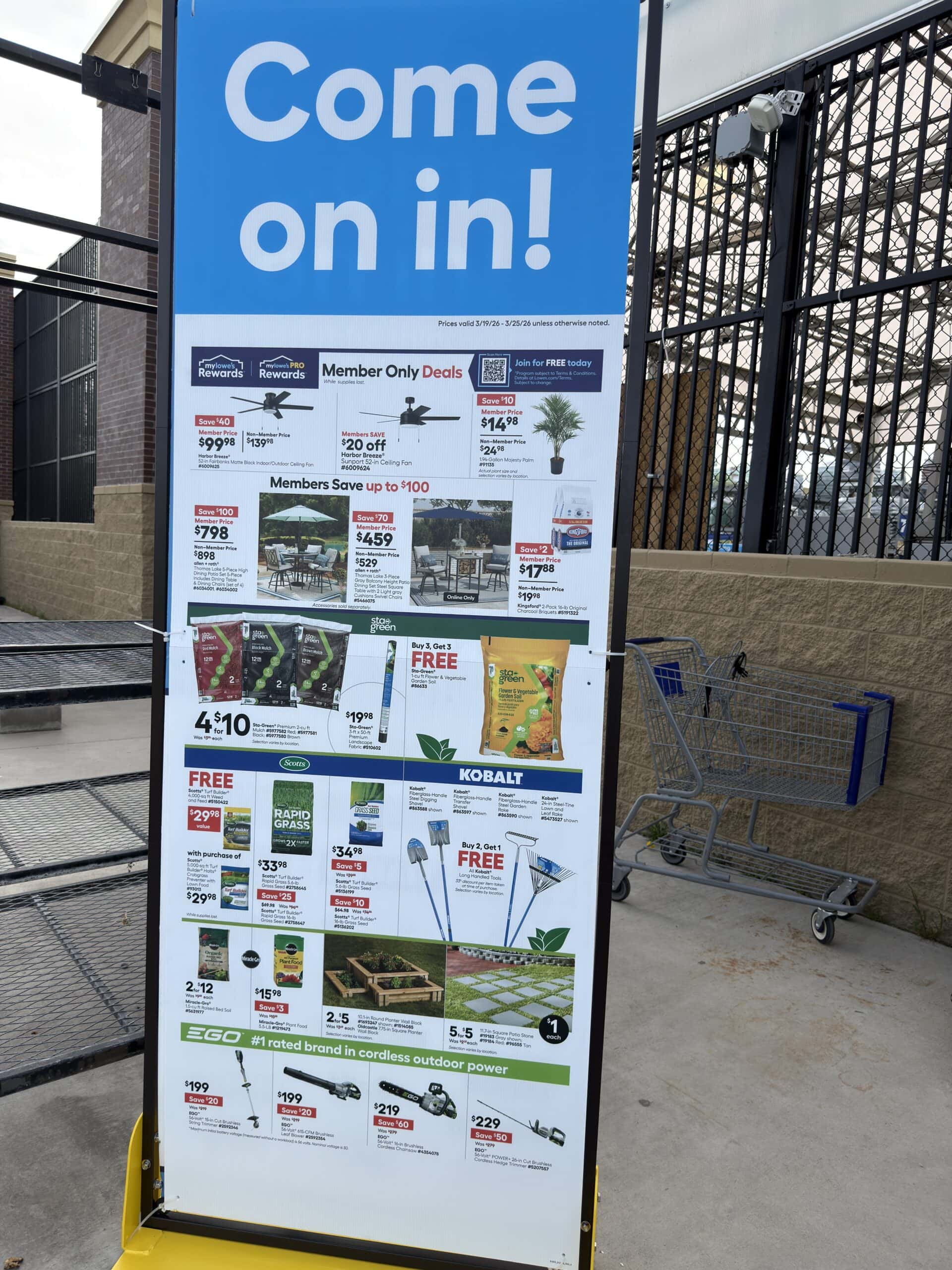 lowes spring sale sign
