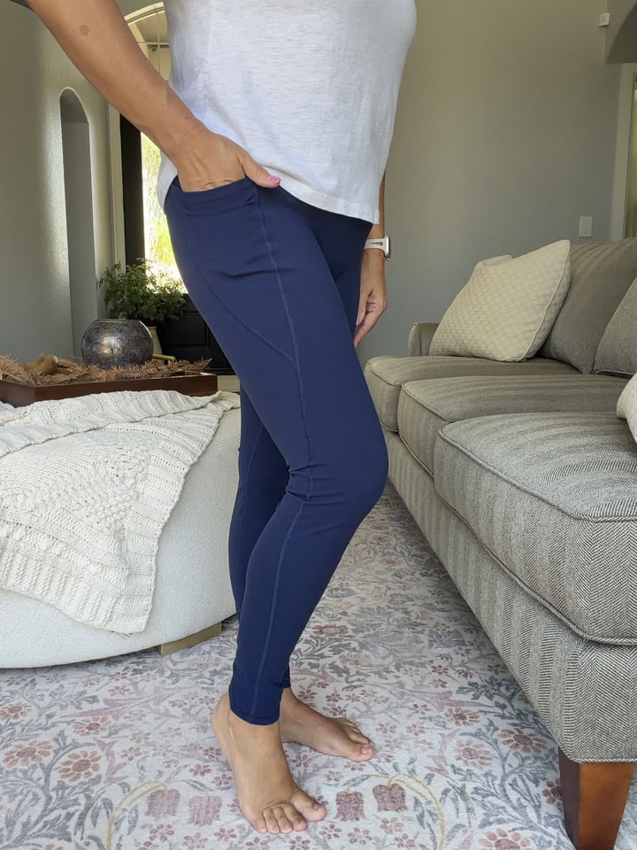 IUGA Tummy Control Yoga Pants Kristen Side Navy Blue IUGA Tummy Control Yoga Pants Kristen Side Navy Blue