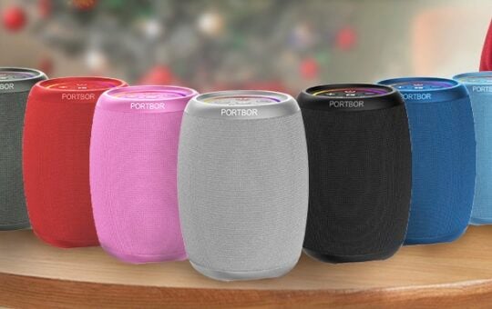PORTBOR Portable Bluetooth Speaker with Lights