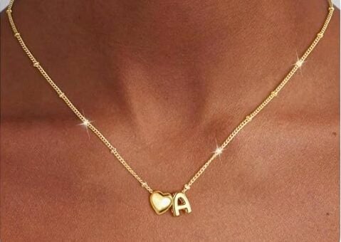 Ursteel Initial Heart Necklace