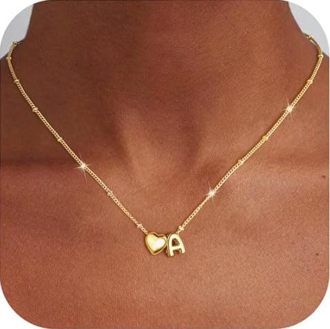 Ursteel Initial Heart Necklace