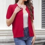 VIISHOW Women's Summer Lightweight Short Sleeve Cardigan
