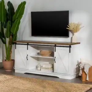 Walker Edison Farmhouse Sliding Barn Door TV Stand