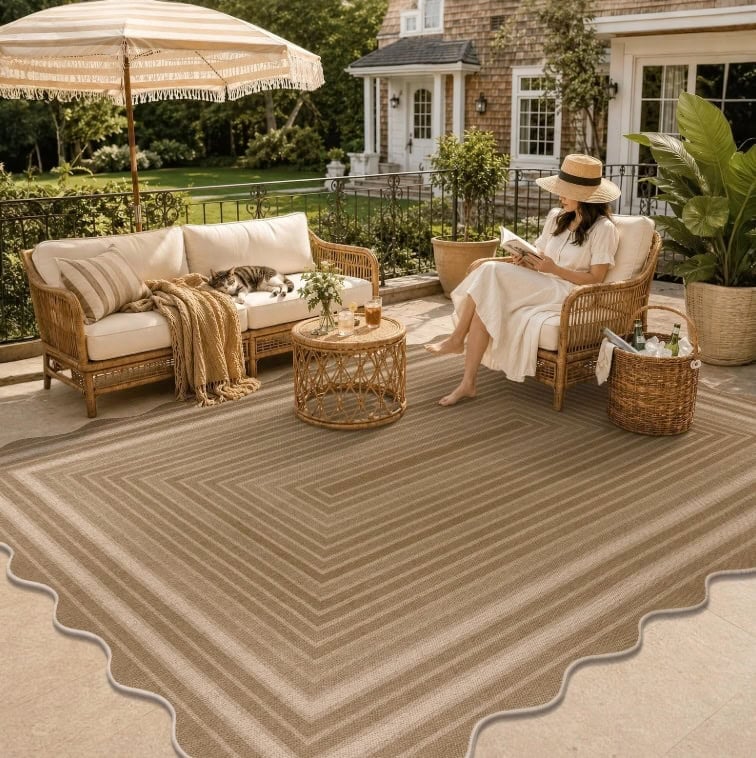 Yamaziot 5x8 Faux Jute Outdoor Rug Yamaziot 5x8 Faux Jute Outdoor Rug