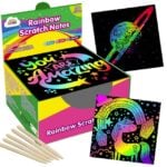 ZMLM 165 Pcs Rainbow Scratch Paper Art Notes