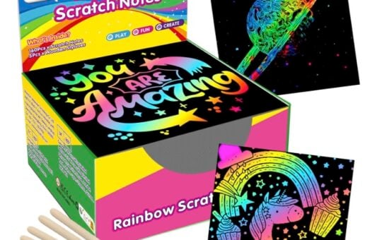 ZMLM 165 Pcs Rainbow Scratch Paper Art Notes