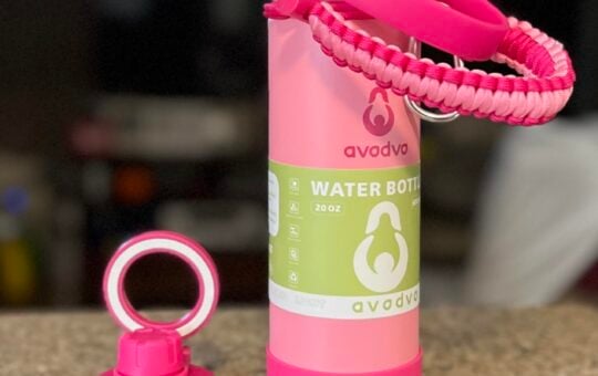 avodvo Insulated Water Bottle with 2 Lids